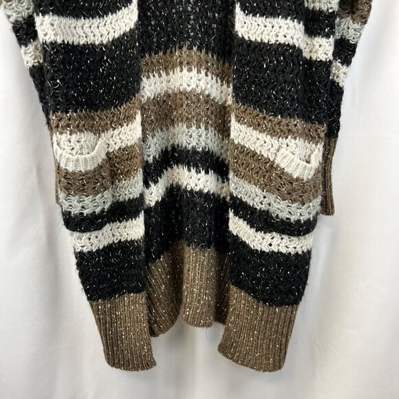 Confess Open Front Multicolor Striped Crochet Long Cardigan Womens Size XL - Picture 4 of 8